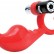 Красный силиконовый стимулятор с вибропулей на ручке от Dream Toys