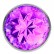 Большая серебристая анальная пробка Diamond Purple Sparkle Large с фиолетовым кристаллом - 8 см. от Lola toys